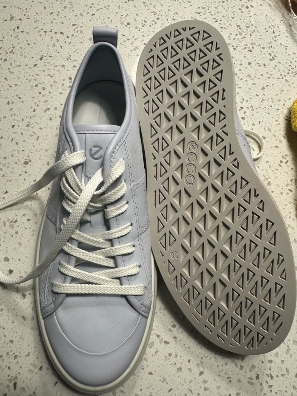 Ecco NWOT Street Ace Blue Leather Low-Top Sneakers - Picture 8 of 10